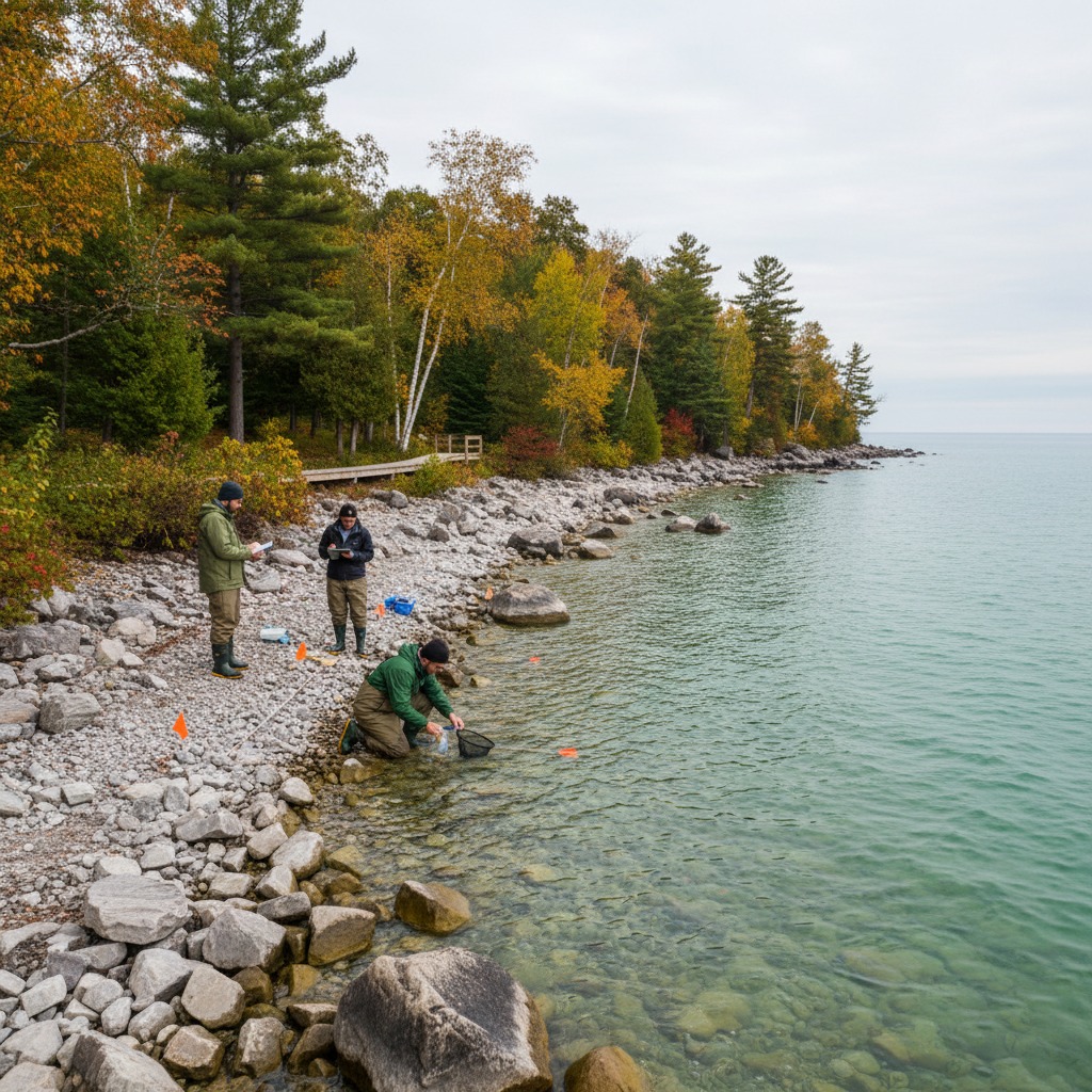 Scenic waterfront with mountains and lake at golden hour