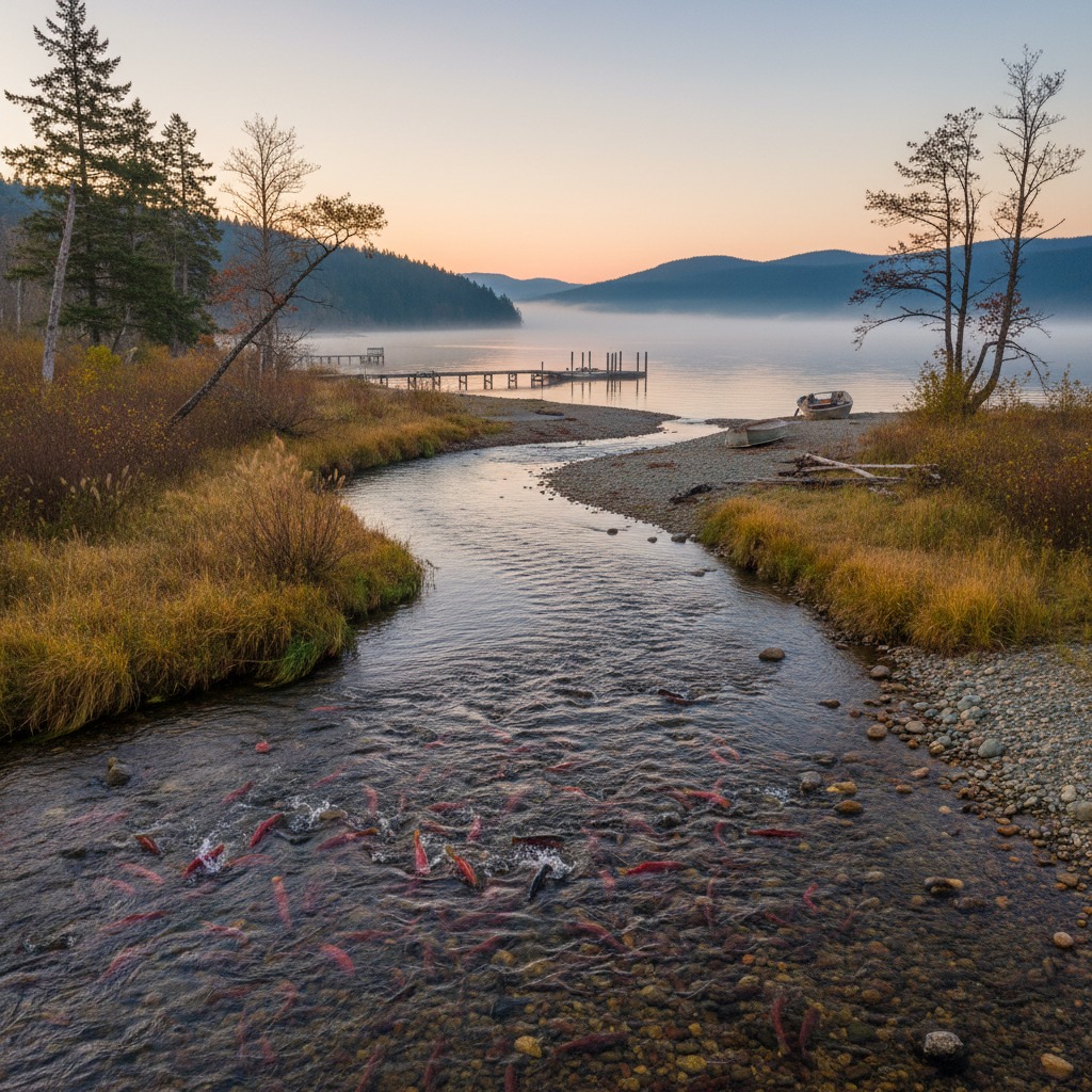 A clear Ontario stream with gravel beds used as fish spawning habitat