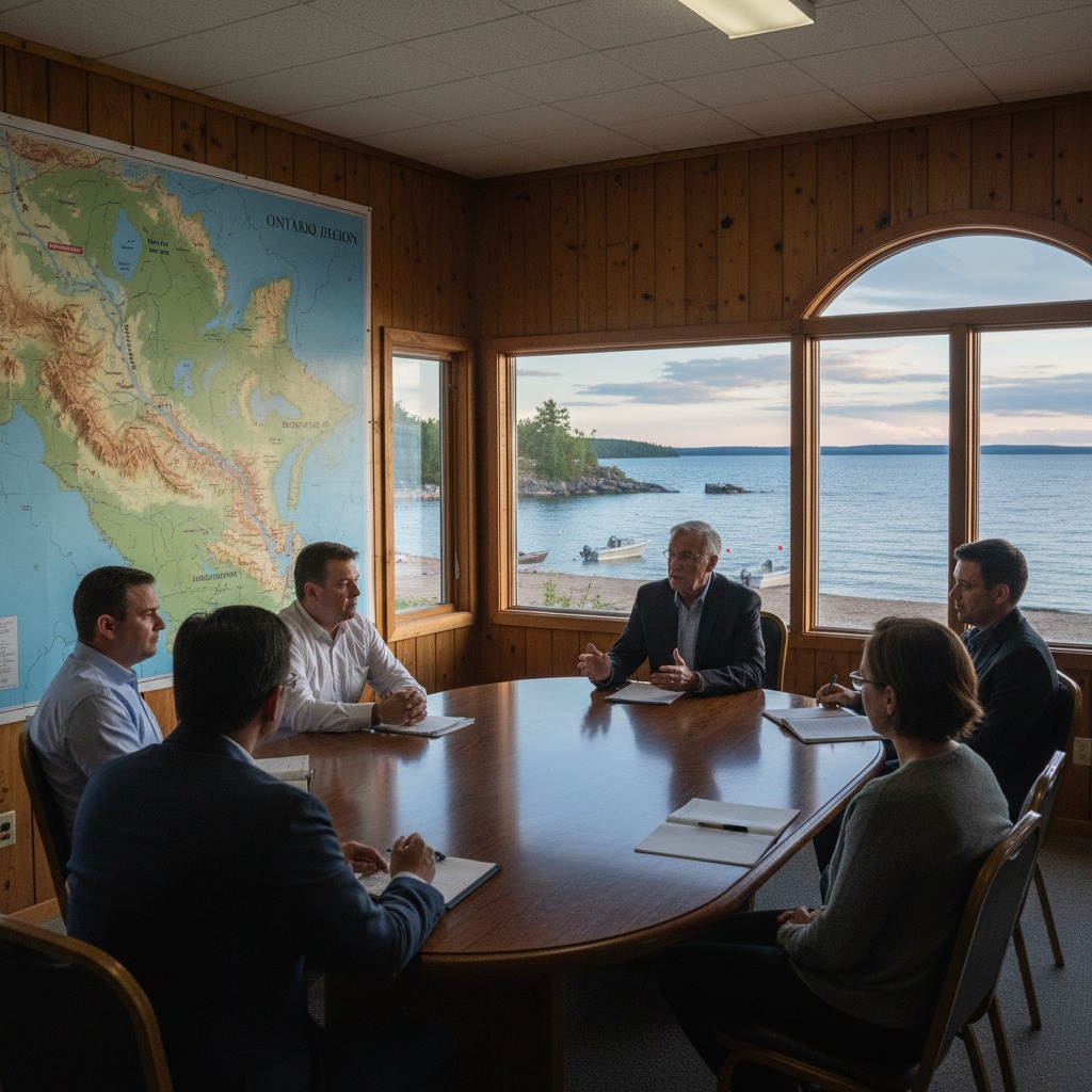 Municipal council chamber during a planning session